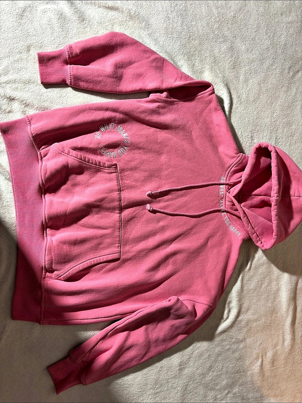Sunkissed Coconut Hibiscus Pink Do What Makes You Happy Embroider Hoodie